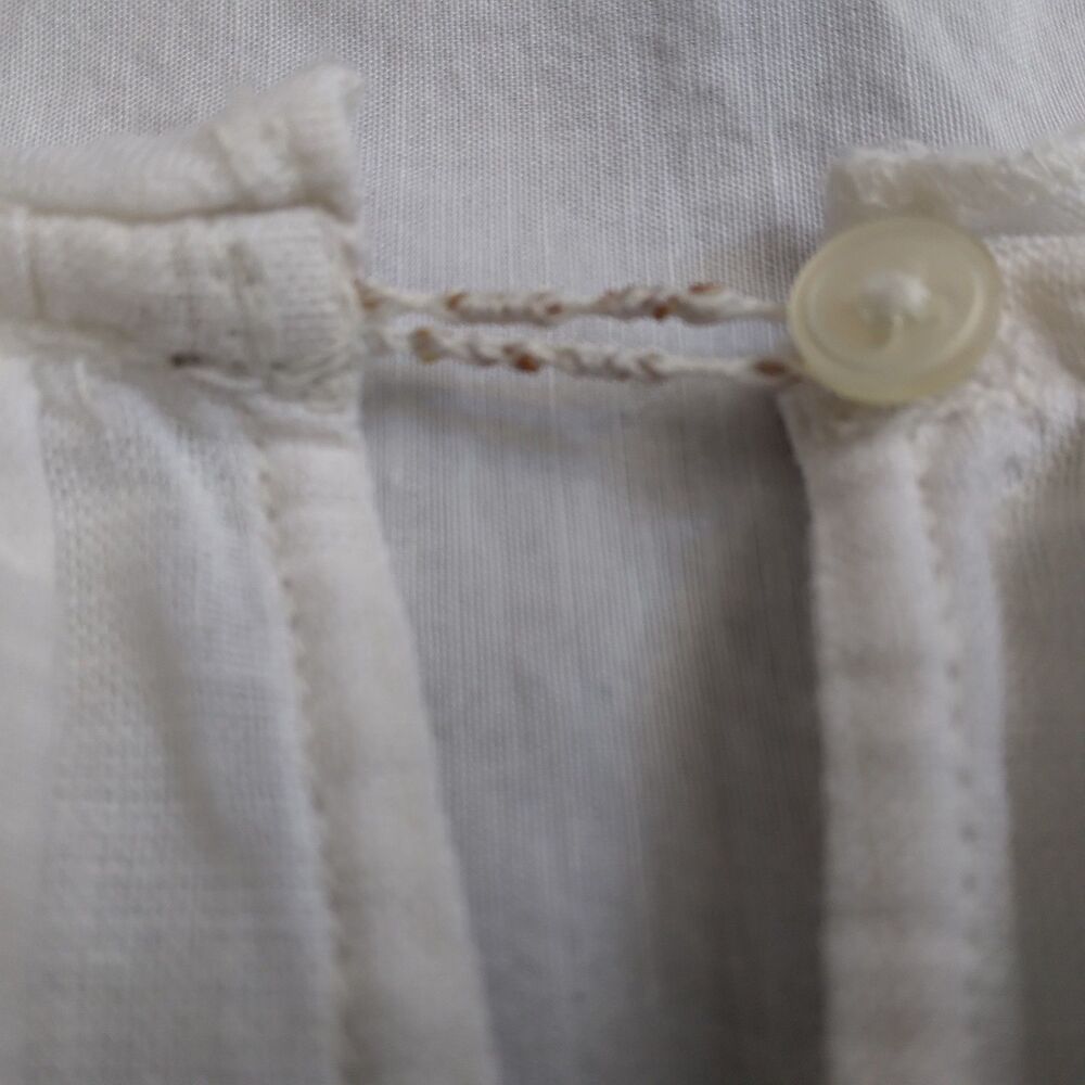 Ann Taylor Loft Blouse Linen Blend Embroided Peasant Boho Women's Size M - Picture 12 of 12